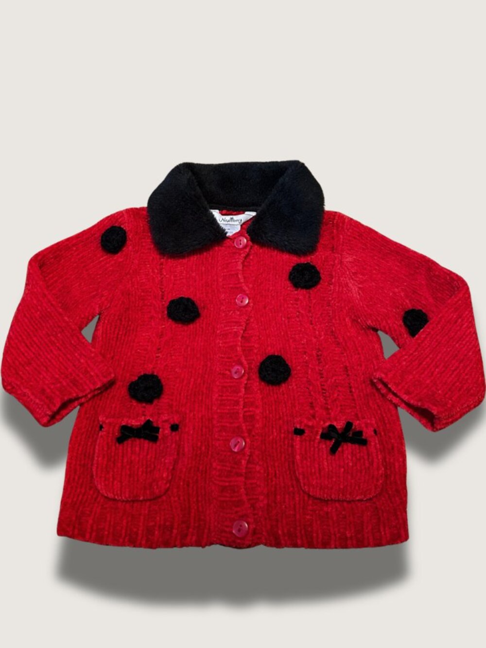 Vintage/Y2K Newberry (Ladybug) Knit Cardigan